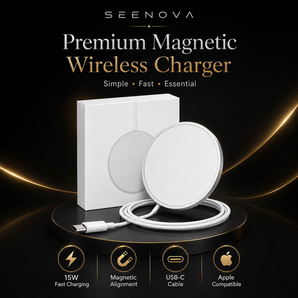 Chargeur sans fil magnétique 15 W |Charge rapide
