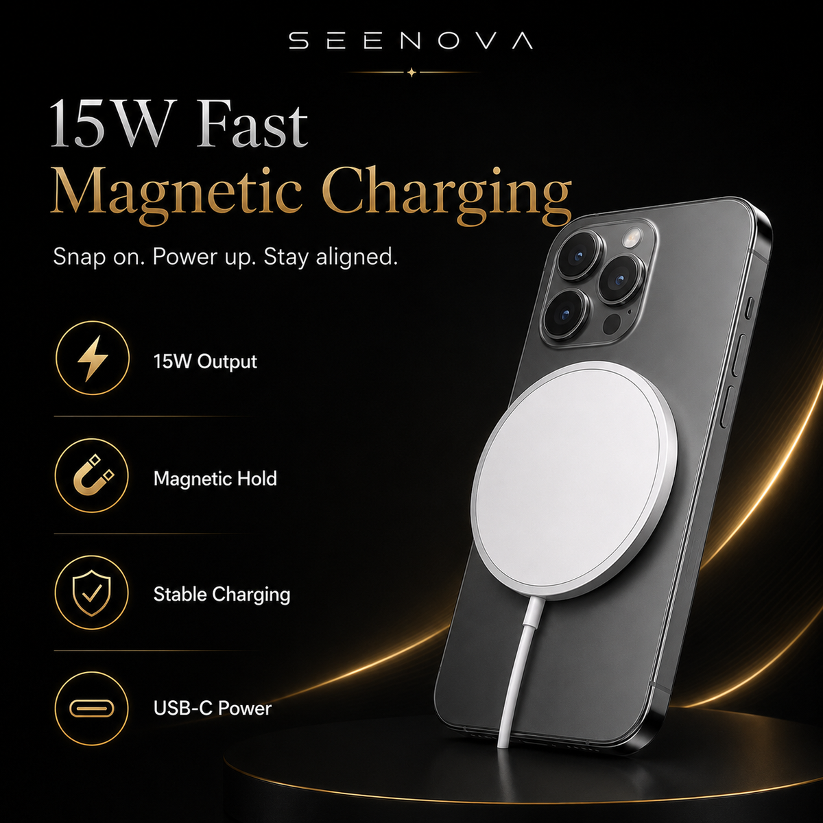 Chargeur sans fil magnétique 15 W |Charge rapide