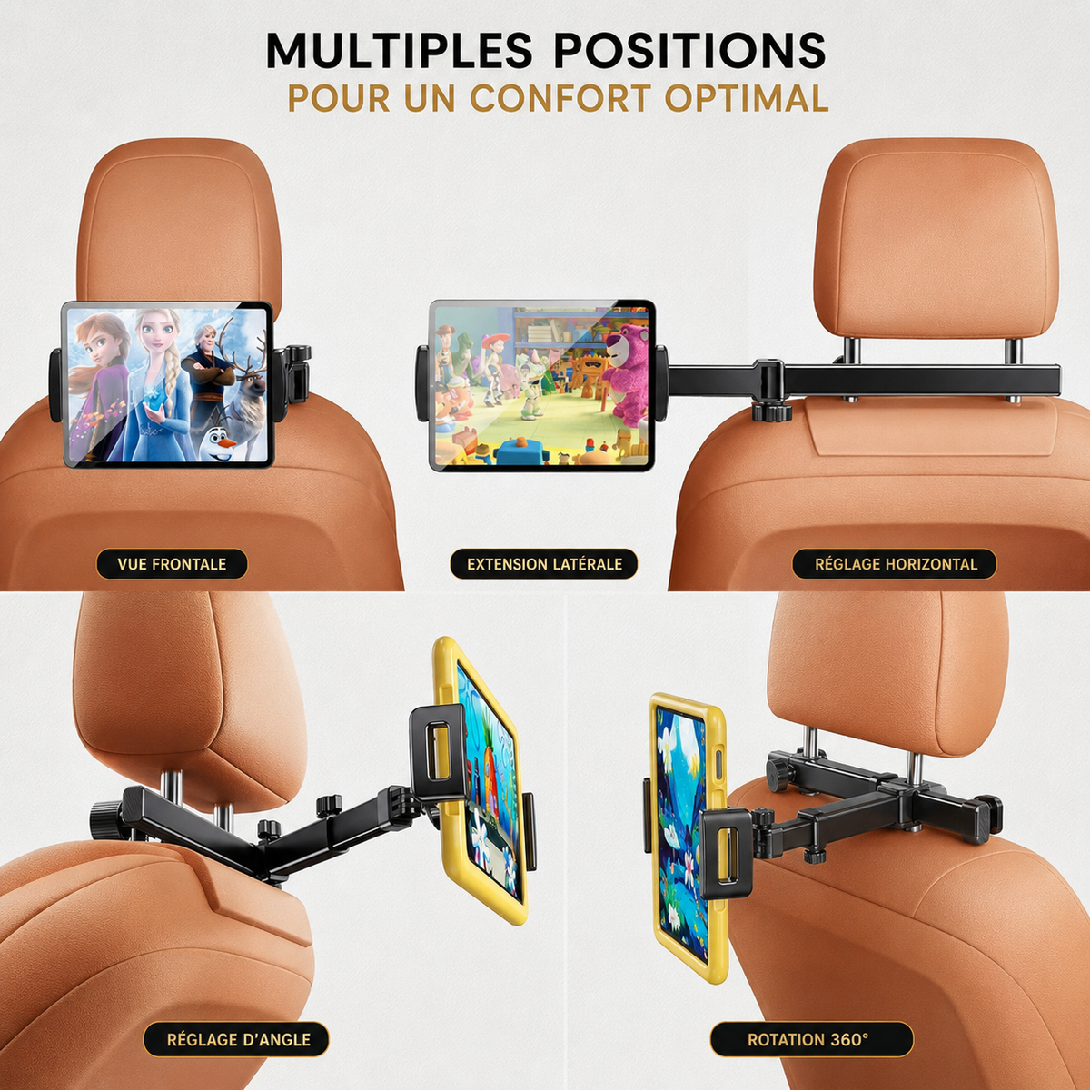 Support universel pour téléphone et tablette | Appuie-tête de voiture