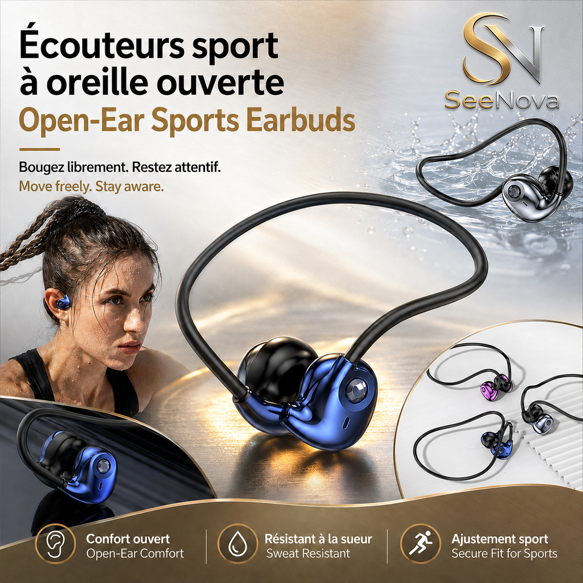 Écouteurs sport et gaming Bluetooth | Technologies ANC & IPX4