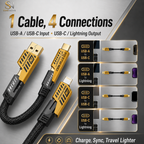Câble de recharge rapide 4-en-1 USB-C et Lightning|65 W
