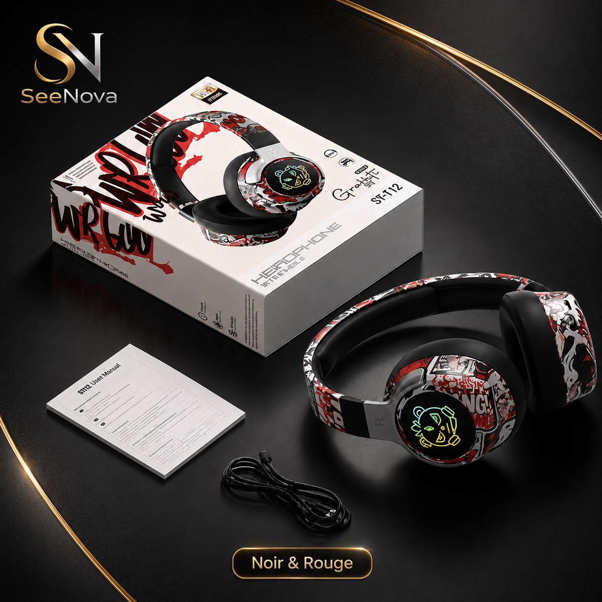 Casque Bluetooth Tendance RGB