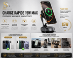 Magnetic Phone Mount with 15W Wireless Charging for Car & Home | SeeNova