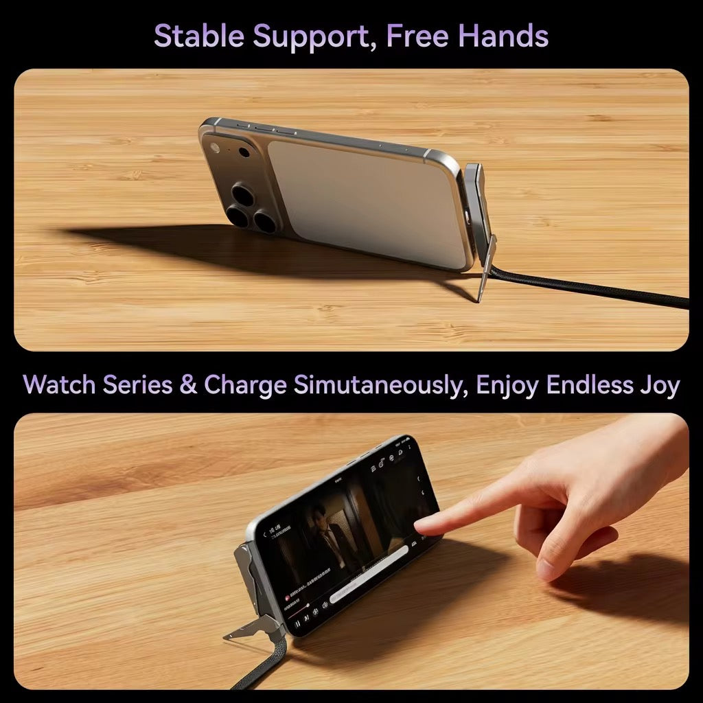Câble USB-C 240 W avec support de téléphone pliable