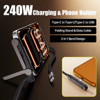 240W USB-C Cable with Foldable Phone Stand