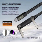 240W USB-C Cable with Foldable Phone Stand