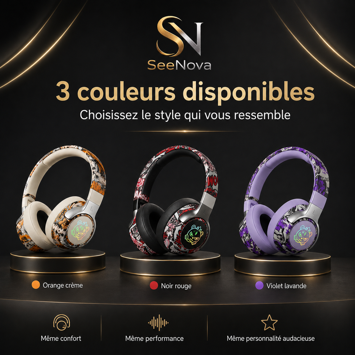 Casque Bluetooth Tendance RGB