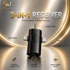 Microphone sans fil 3-en-1 Lightning|USB-C et 3,5 mm