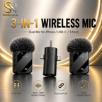 Microphone sans fil 3-en-1 Lightning|USB-C et 3,5 mm